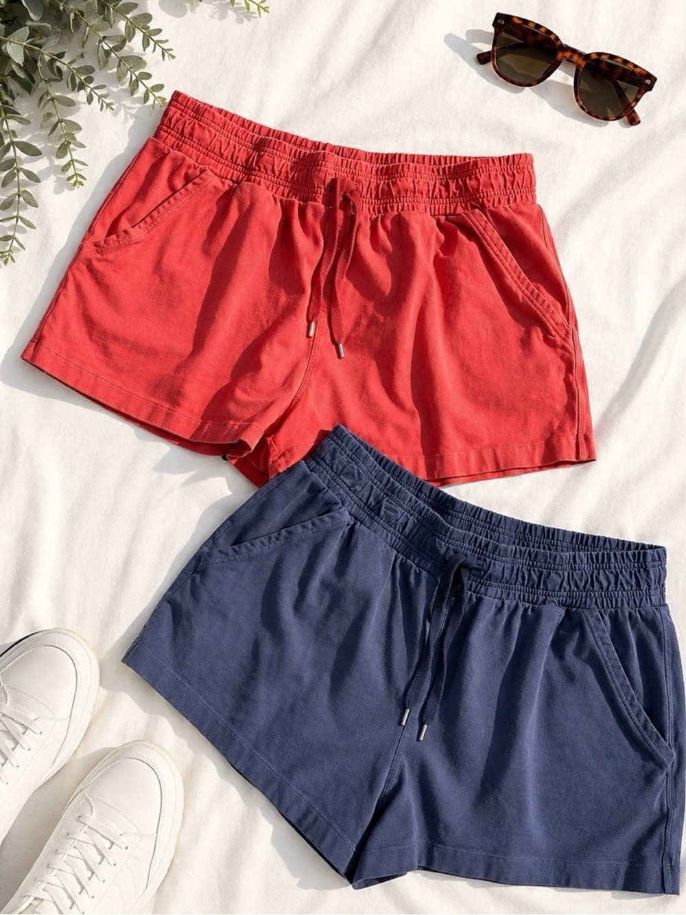 CALIA by Carrie Underwood Women’s Shorts XL Bundle 2 Pair Coral Navy Pull On